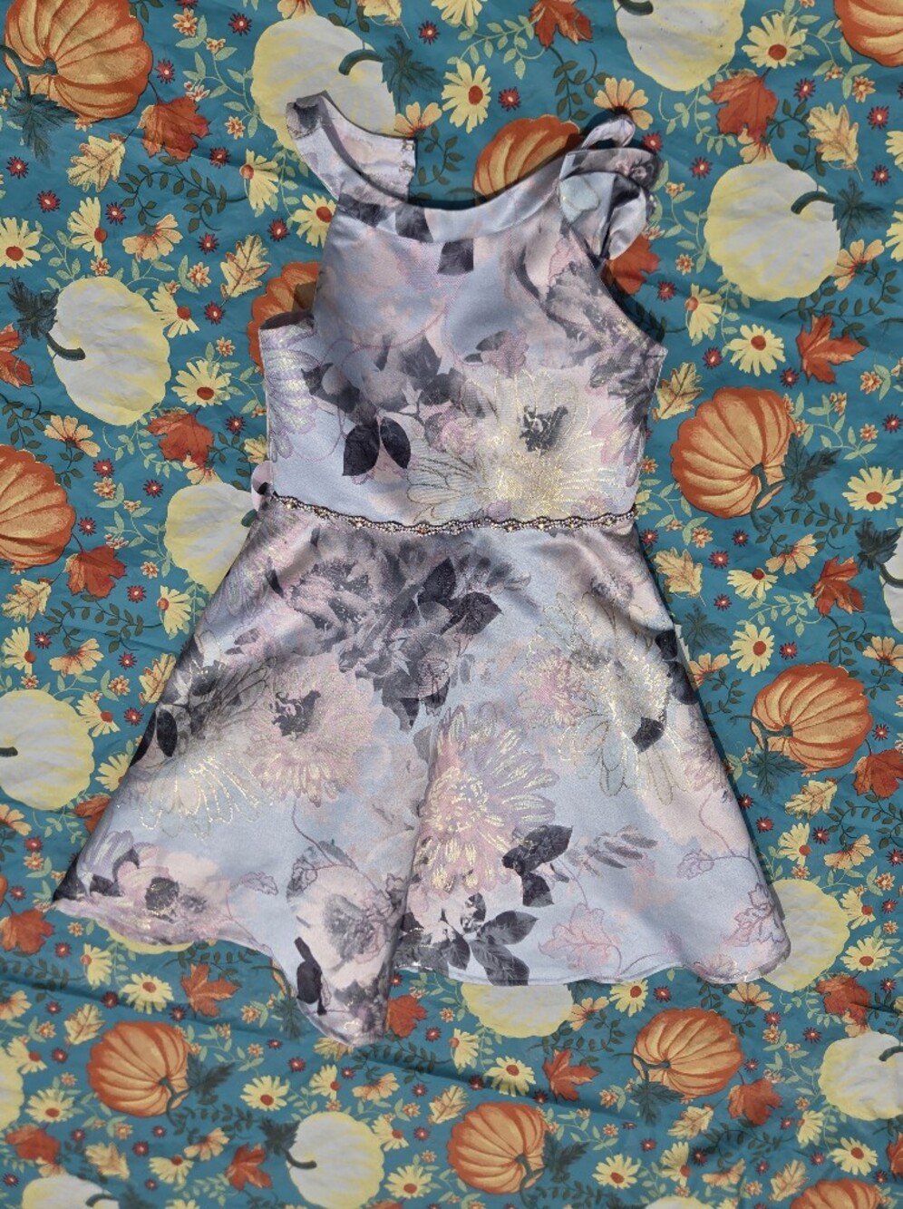 Rare Editions Grey Party Dress Sz 6 To 7